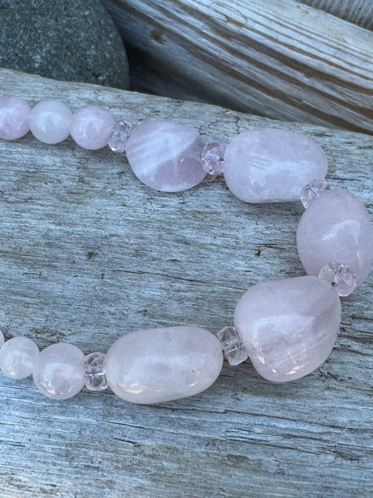 Lovely Rose Quartz Statement Necklace