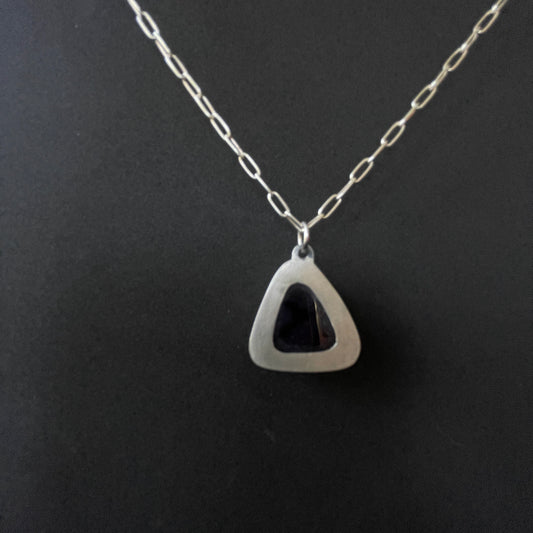 tripache silver and amethyst pendant