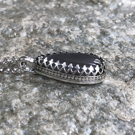 Grey Moonstone Teardrop Necklace/Pendant
