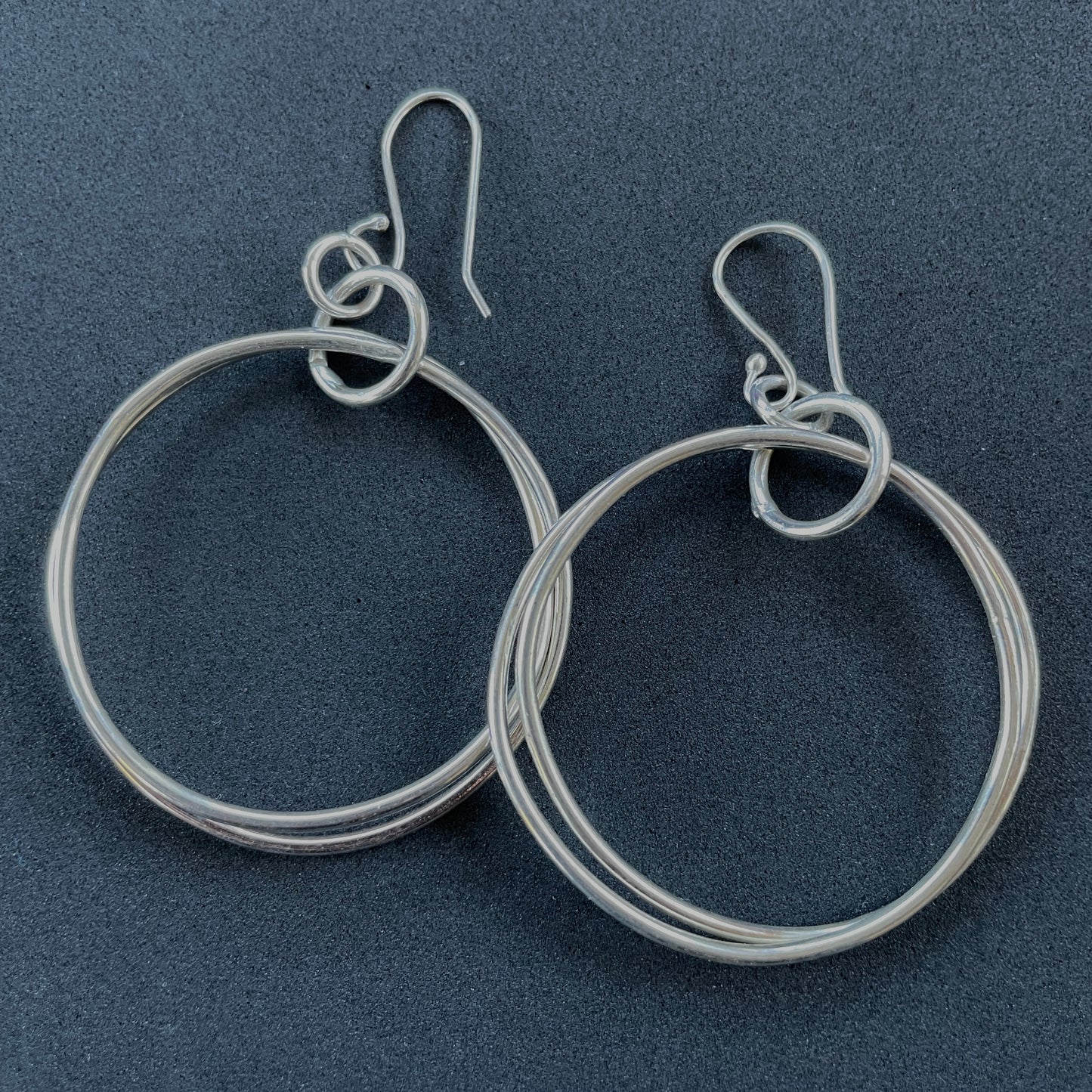 double hoop sterling silver earrings