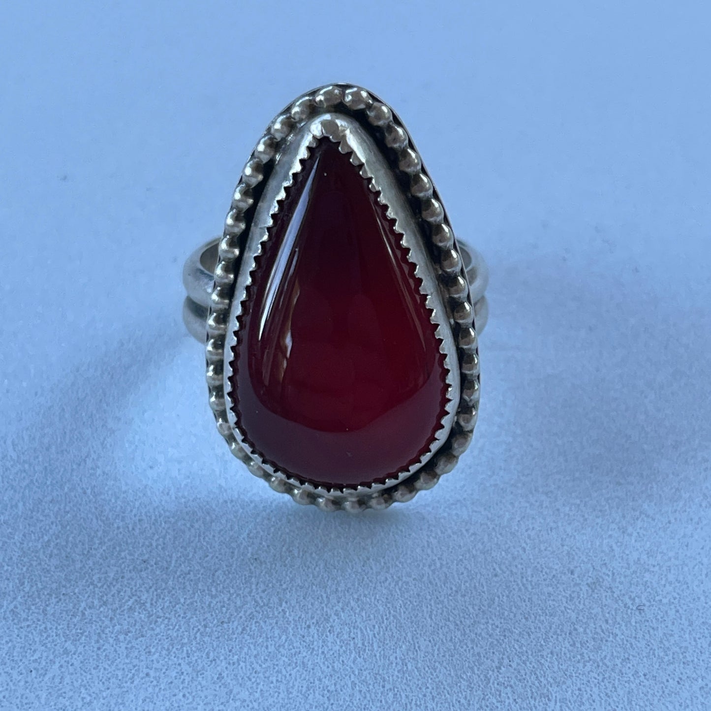 carnelian teardrop statement ring