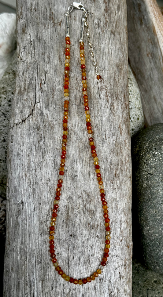 Carnelian Beaded Choker