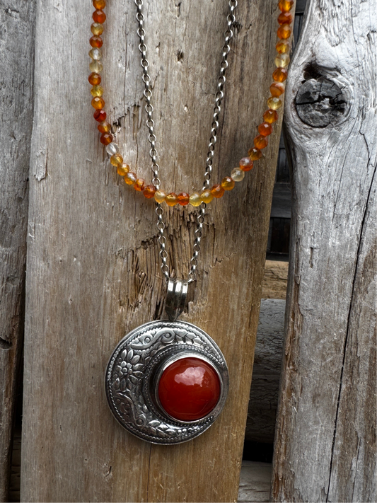 Carnelian Moon Pendant