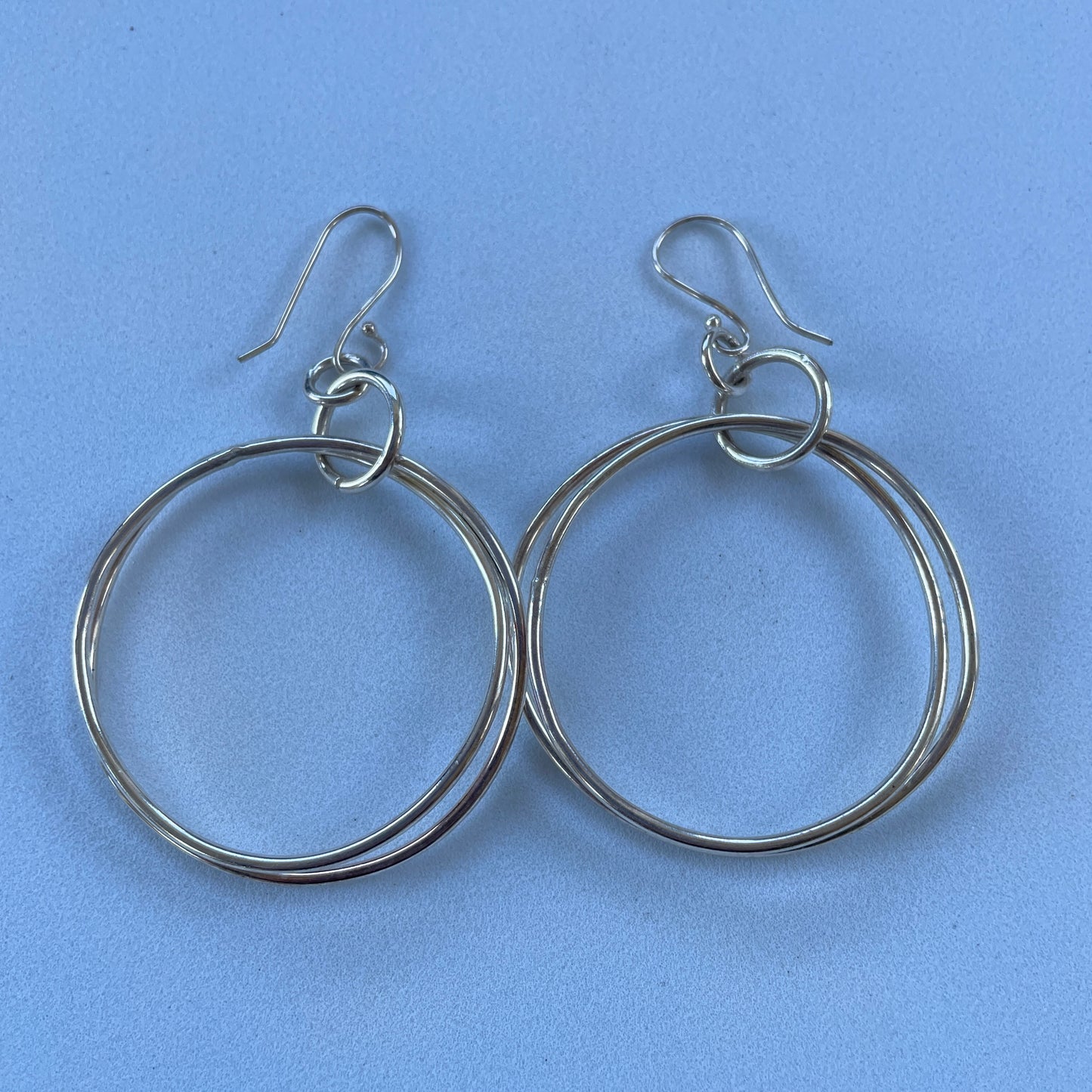 Double Hoop Sterling Silver Earrings