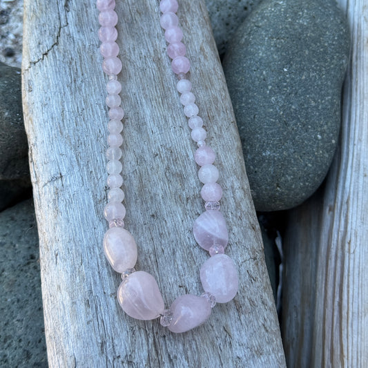 Lovely Rose Quartz Statement Necklace