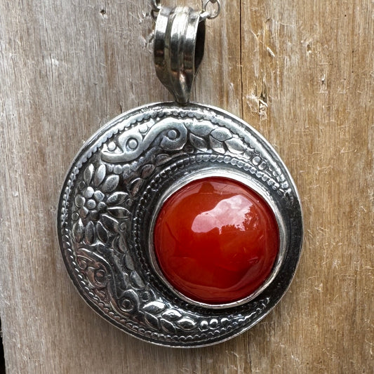 Carnelian Moon Pendant