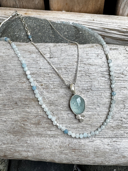 Aquamarine Beaded Choker